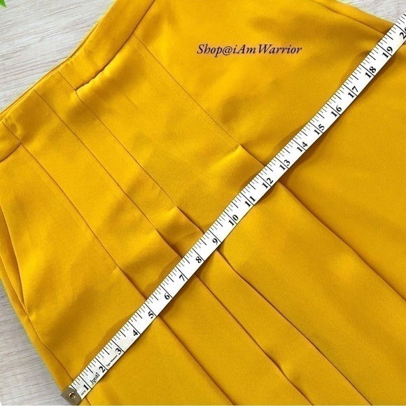 Zara RARE bright yellow pleated highrise cropped wide leg pants *shop@iamwarrior - Picture 9 of 13